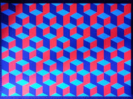R B W Under Uv Op Art Geometric Art Screen Printing
