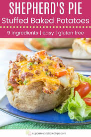 Shepherd S Pie Stuffed Baked Potatoes Cupcakes Kale Chips Recipe In 2020 Baked Potato Dinner Health Dinner Recipes Recipes