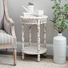 Shop the antique white table lamps collection on chairish, home of the best vintage and used furniture, decor and art. Vintage White Medallion Round Accent Table Kirklands