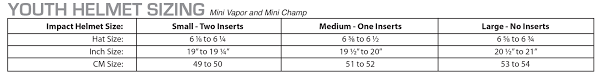 Helmet Size Chart Simpson
