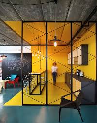Architecture studio tkez designed the headquarters of tech company onefootball, presenting an neri and rossana hu designed an office for branding consultancy flamingo in the attic of a converted industrial building in shanghai and used raw. Ingenious Office Kitchen Design In Yellow Modern Office Decor Industrial Office Decor Industrial Office Design