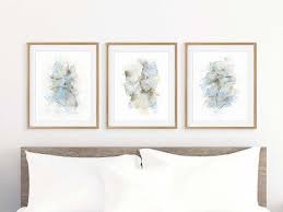 Bedroom Wall Decor Over The Bed Set Of 3 Prints Abstract Etsy Art Above Bed Bedroom Art Above Bed Wall Decor Bedroom