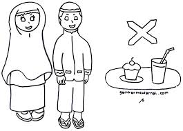 Gambar Mewarnai Anak Latihan Berpuasa Ramadhan Gambar Warna Anak