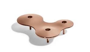 Electroplate inside rose gold candle jar matte black glass votive candle holder with bamboo lid. Zaha Hadid Design Cell Candle Holder Rose Gold Medium Dopo Domani