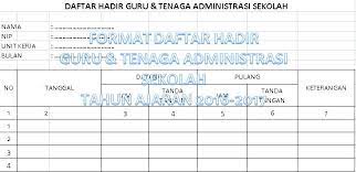 Contoh buku notula rapat yayasan administrasi paud. Contoh Format Daftar Hadir Guru Dan Tenaga Administrasi Cute766
