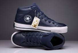 Blue Converse Padded Collar All Star High Leather Terminator Genisys Chuck Taylor Converse Shoes Men Sneakers Men Fashion Mens Boots Fashion