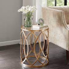 Accent tables are more than just accents.in any shape and finish, we have. Silver Orchid Grant Gold Glass Metal Eyelet Accent Table Overstock 20559231