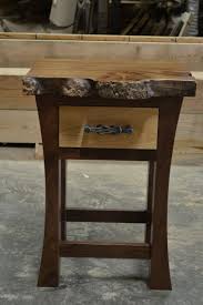 Walnut And Elm Burl Live Edge Night Stand Burled Wood Live Edge Furniture Wood Crate Furniture