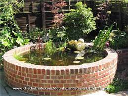 I've provided lots of pictures for you to gather ideas. Raised Brick Built Circular Pond The Ideal Height Is Around 450mm Because Then You Can Sit Easily On The Edg Garden Pond Design Ponds Backyard Brick Garden
