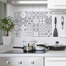 I would spray them since that may seem to be easier and also assures of a nicer finish. Amazon Com 24pcs 6 Grey Peel And Stick Tile Stickers Vinyl Backsplash Tile Paint Removable Waterproof Self Adhesive Decals Vinyl Home Kitchen Bathroom Spring Easter Decoration Purbeck Stone Kitchen Dining