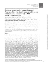 Every year since 2012, southeast asian startups have pulled in more and more money. Do Social Accountability Approaches Work A Review Of The Literature From Selected Low And Middle Income Countries In The Who South East Asia Region Ace