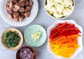 Prepare 6 large sheets of heavy duty aluminum foil and spray with olive oil cooking spray. Keto Sausage And Pepper Foil Packets With Cauliflower Delicious Little Bites