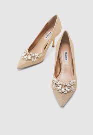 Bianca Di Floral Court Detail Pump Gold