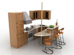 There are two choices when it comes to taller tables: Small Kitchen With Bar Counter 3d Model Cadnav
