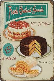 For all your metal sign or fridge magnets www.shawprint.com. Amazon Com Uniquelover Kitchen Signs Wall Decor Rustic Fresh Baked Goods Best In Town Vintage Retro Metal Tin Sign Wall Plaque Poster 8 X 12 Inches Small Home Kitchen