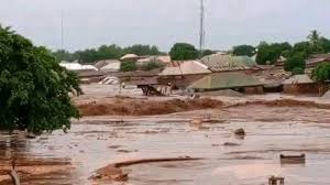 After the heavy downpour last night flood take over Mokwa town for Niger  State.