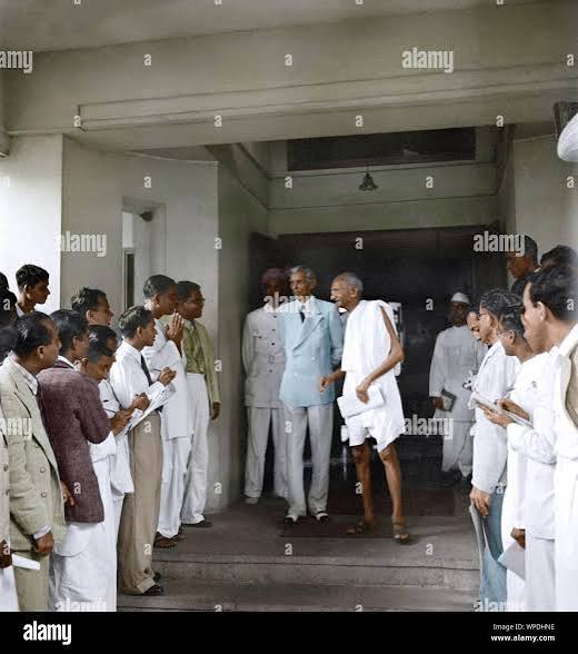 Mahatma Gandhi meeting Muhammad Ali Jinnah, Bombay, Mumbai, Maharashtra, India, Asia, September 9, 1944 Stock Photo - Alamy