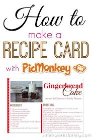 Explore our recipe card maker to make the template unique to you. Picmonkey Tutorials Tips And Projects Picmonkey Tutorial Recipe Cards Recipe Book Diy