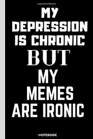 Check spelling or type a new query. My Depression Is Chronic But My Memes Are Ironic Funny Notebook For Writing Notes Lined Paper 6x9 120 Pages Gracie James Amie Amazon De Bucher