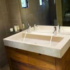 Love That We Get Two Faucets And I Still Only Have To Clean One Sink Large Bathroom Sink Trough Sink Bathroom Amazing Bathrooms