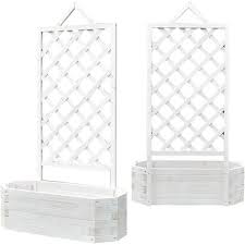 Aufgrund der imprägnierung können sie dieses schmuckstück unbesorgt in ihrem garten, auf dem balkon oder auf ihrer terrasse platzieren. Rankgitter Spalier Rosenbogen Rankhilfe Holz Rankkasten Rosengitter Pflanzkasten Blumenstander Pflanzkasten Blumenkubel Kubel Weiss