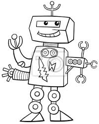 Karikatur Roboter Ausmalbild Leinwandbilder Bilder Kunstliche Intelligenz Droiden Ai Myloview De