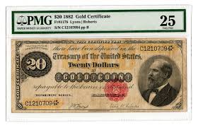 1928b $20 federal reserve note. Lot 62 1882 U S 20 Gold Certificate Case Antiques