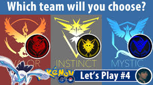 Scroll down to the team change section. Choosing A Team Valor Instinct Mystic Team Lugia Let S Play Pokemon Go 4 Youtube