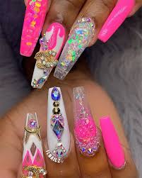 Dripping Nailinsider Acrylic Swarovski Luxurylife Share Nailsart Nailsmagazine Pixiedust Diamond Nailsw Rhinestone Nails Bling Nails Gel Nails