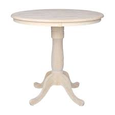 36 Round Top Pedestal Table Unfinished International Concepts In 2020 Pedestal Dining Table Pedestal Table Counter Height Table