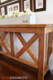 A few ruffles go much cute to eyes! Diy X Brace Console Table Free Plans Rogue Engineer