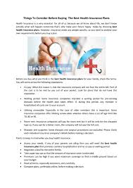 It can also sometimes be available through clubs and organizations to which you may belong. Things To Consider Before Buying The Best Health Insurance Plans By Probus Insurance Broker Limited Issuu