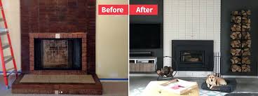 A coat of white paint and removing some of i was so happy to finally complete my gigantic rock fireplace makeover! 10 Fireplace Makeover Ideas Before And After Regency