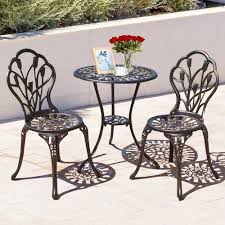 Amazon Com Yaheetech 3 Piece Bronze Patio Set Outdoor Patio Furniture Tulip Design Setting Cast Apartment Patio Furniture Vintage Patio Outdoor Furniture Sets