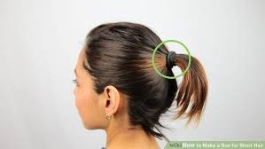 Make A Bun For Short Hair Short Hair Bun Short Brown Hair Short Sassy Haircuts