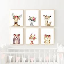 This sweet art print is perfect for baby showers, newly safari nursery wall art, nursery prints, jungle nursery art, nursery decor, animal nursery art, set of prints, peekaboo animals, zoo animal. Floral Jungle Animals Canvas Prints Nursery Decor Elephant Giraffe Painting Wall Pictures Nordic Poster For Baby Girls Room In 2021 Baby Girl Room Decor Nursery Wall Art Kids Room Wall Art