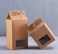 Tea Packaging Box Cardboard Kraft Paper Folded Food Nut Container Food  Storage Standing Up Packing Bags Gift Wrap dh99