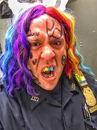 STOOPIIIIIIID..... . It's @6ix9ine 's arch enemy 5ive0h . . Be safe, have  fun out there and Happy Halloween. . #6ix9ine #halloween #happyhaloween  #treyway #kooda #gummo #fitcops #cops #police #thinblueline #cophumor  #worldstar #