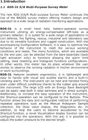 User manual volume 1 manufactured by italy file name: Rds 31 S R Multi Purpose Survey Meter User S Manual Pdf Free Download