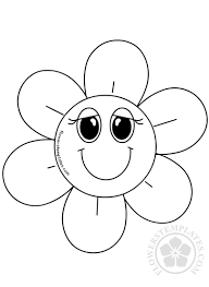 Download or print coloring pages from cartoons for the children, and let they will plunge into the world of flowers and colors. Cartoon Smiling Flower Coloring Page Flowers Templates