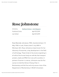 PDF) Canadian Encyclopedia: Rose Johnstone  (https://www.thecanadianencyclopedia.ca/en/article/rose-johnstone). Version  française (https://www.thecanadianencyclopedia.ca/fr/article/rose-johnstone ).