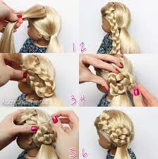 Doll Hairstyle Flower Braid Side Ponytail American Girl Hairstyles Flower Girl Hairstyles Ag Doll Hairstyles