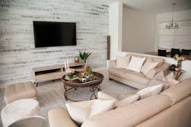 Start with a chair where you can curl up. Transitional Living Room Stikwood Accent Wall Sunflowers And Stilettos