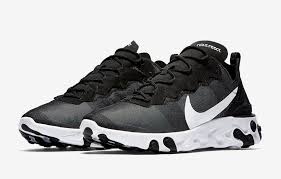 Nike React Element 55 Black White Bq6166 003 Release Date Sbd Nike Black White Nike Shoes React Bq6166 003 Nikeshoes With Images White Nike Shoes Nike Black Nikes