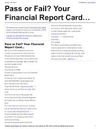 Use the customizable report writer to design almost any type of report card. Pass Or Fail Your Financial Report Card