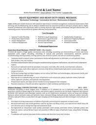 Mechanic Resume Sample Professional Resume Examples Topresume