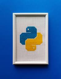 Cross Stitch Design Using The Python Logo Cross Stitch Cross Stitch Designs Embroidery Art