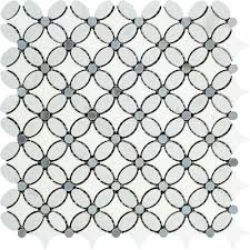 Discover tile & mosaics for kitchen backsplash, bathroom floor, entryway, and more. Thassos White Polished Marble Florida Flower Mosaic Tile Carrara Th