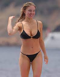 Sydney Sweeney sizzles in tiny black bikini in Ibiza