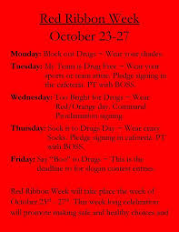 What is red ribbon week. Red Ribbon Week Will Take Dodea Humphreys Middle School Facebook